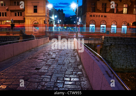 Il ponte di Latina, Sarajevo, dove nazionalista serbo Gavrilo Princip assassinato arciduca Francesco Ferdinando di Austria e di sua moglie Foto Stock