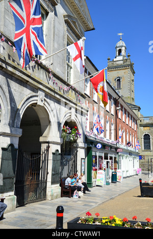 Il Corn Exchange (Municipio), il mercato, il Blandford Forum, Dorset, England, Regno Unito Foto Stock