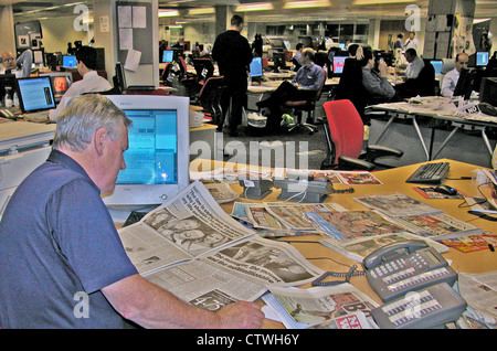 Il quotidiano Sun piano editoriale newsroom.dagli archivi di stampa Ritratto Service (ex premere ritratto Bureau) Foto Stock