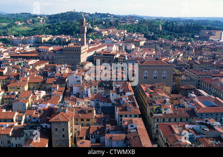 L'Italia, Toscana, Firenze, panorama, generale vista aerea, Foto Stock