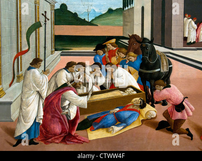 Tre miracoli di San Zanobi del Botticelli (Alessandro di Mariano Filipepi) 1444-1510 Italia Italiano Foto Stock