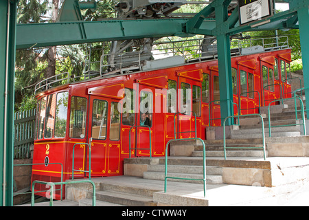 Linea tramviaria a Loschwitzhoehe, quartiere Loschwitz, Dresda, Sassonia, Germania Foto Stock