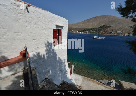 La basilica paleocristiana di Nimborio; Symi, Dodecaneso. Foto Stock