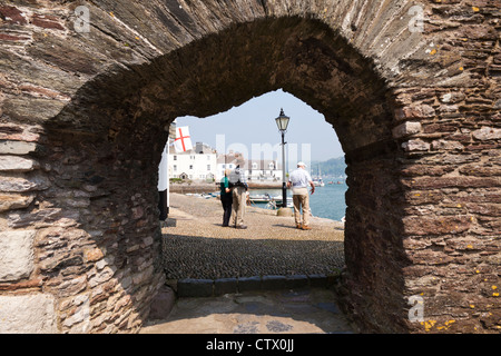 Bayards Cove Fort a guardia del porto interno a Dartmouth, Devon Foto Stock