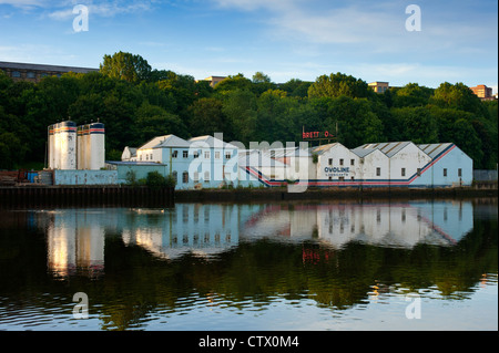 NEWCASTLE, Regno Unito - 02 AGOSTO 2012: Sito di Brett Oils Depot sul fiume Tyne Foto Stock