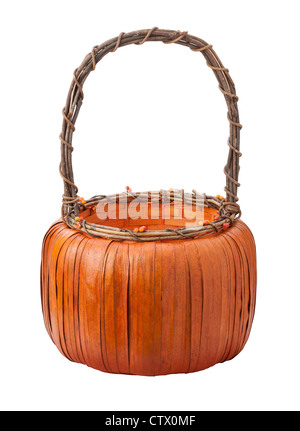 La Zucca Paniere isolato su uno sfondo bianco Foto Stock