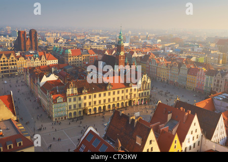La piazza del mercato, Wroclaw, Polonia, Europa Foto Stock