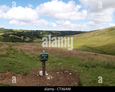 Postbox nel bel mezzo del nulla, Exmoor, Devon, Regno Unito Foto Stock