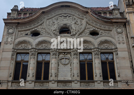 Vecchia casa anteriore nel centro della città di Brasov, Carpazi Transilvania, Romania, Europa orientale, UE Foto Stock