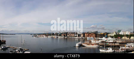 Vista del porto di Oslo, Norvegia Foto Stock