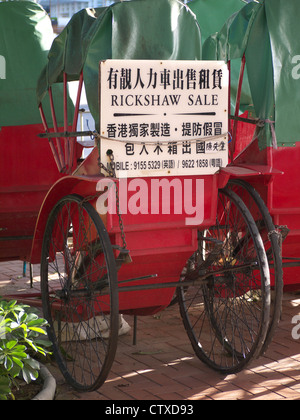 Vista di Rickshaw in vendita a Hong Kong Foto Stock