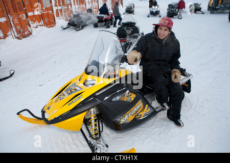 Scooter neve al polo nord Foto Stock