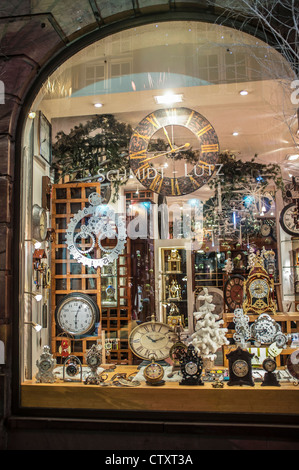 Negozio di orologi, Strasburgo, Alsazia, Francia, Europa Foto Stock