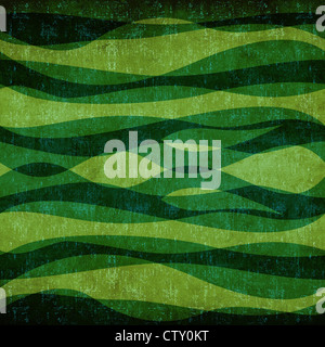 Abstract onde verdi sfondo vintage. Foto Stock