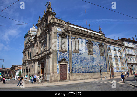 La ceramica della Igreja de Santo Ildefonso la chiesa di Porto. Oporto, Porto, Portogallo, Sud Europa, UE Foto Stock