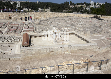 50:1 La scala secondo il modello del tempio presso il Museo di Israele a Gerusalemme, Israele Foto Stock