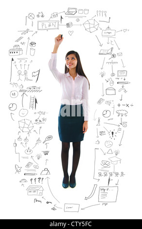 Miscelati asian business girl disegno Foto Stock