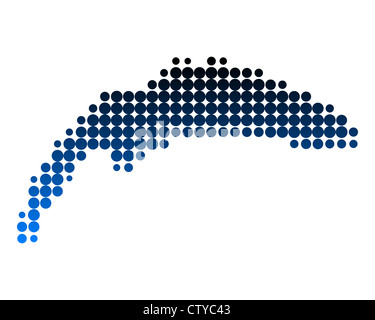 Mappa del Lago di Ginevra Foto Stock