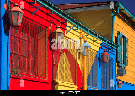 "Caminito street" vista laterale, "La Boca" Città, Buenos Aires, Argentina. Foto Stock