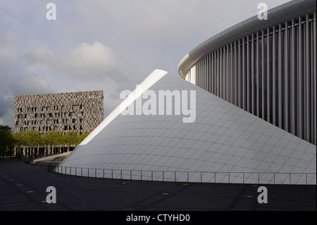 Philharmonie a der Place d'Europa, architetto Christian de Portzamparc a Place d'Europa, la città di Lussemburgo Foto Stock