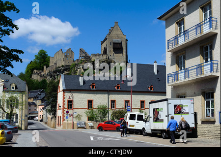 Castello (11.c.) in Larochette, Lussemburgo Foto Stock