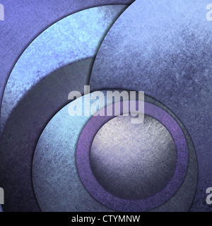 Abstract sfondo blu con l'arte moderna composizione degli strati di tessuto cerchi nel buio e luce blu Foto Stock