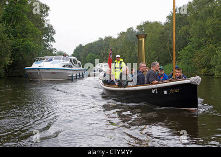 Battello a vapore "Falcon" Norfolk Broads, UK. Foto Stock