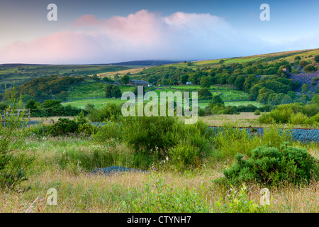 Paesaggio di rotolamento vicino Bettws Garmon, Snowdonia National Park, il Galles Foto Stock