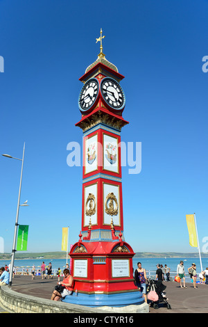 La regina Vittoria per il Giubileo orologio sul lungomare di Weymouth Dorset, England, Regno Unito Foto Stock