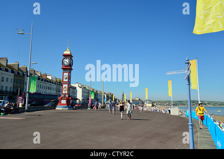 La regina Vittoria per il Giubileo orologio sul lungomare di Weymouth Dorset, England, Regno Unito Foto Stock