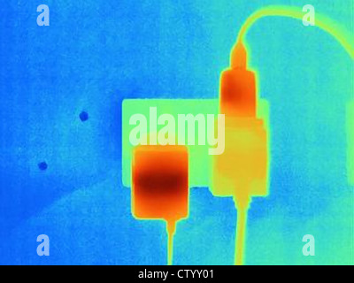 Immagine termica di spine e prese di corrente Foto Stock
