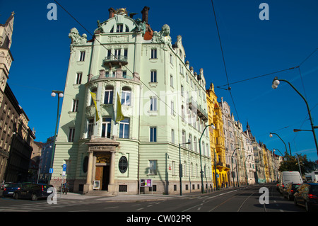 Goethe-Institut il Goethe Institute di Praga lungo Masarykova Nabrezi riverside street Nove Mesto la città nuova Praga CR Foto Stock