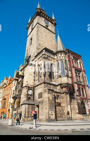 Staromestska Radnice il vecchio municipio Staromestske namesti, la piazza della città vecchia di Stare Mesto la città vecchia Praga Repubblica Ceca Foto Stock