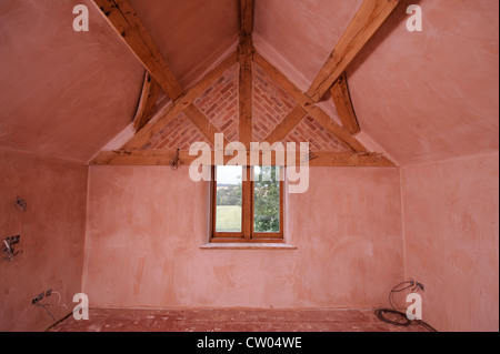Camera in attico in un granaio conversione Warwickshire, Regno Unito Foto Stock