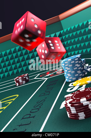 Casino craps la tabella Foto Stock