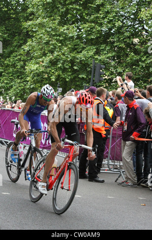 Jan Frodeno Germania uomini Olimpiadi di Londra 2012 triathlon bike race Foto Stock