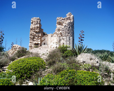 Torre di avvistamento spagnola di Porto Giunco. Foto Stock