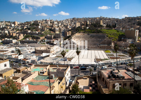 La città di Amman Giordania Anfiteatro Medio Oriente Foto Stock