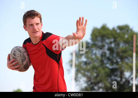 Giocatore di rugby Foto Stock