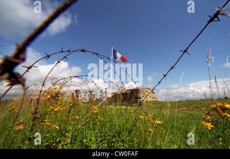 Verdun, Meuse, Francia. Luglio 2012. I campi di battaglia di Verdun da WW1 a Fort Vaux mostrante la distruzione delle posizioni difensive. Foto Stock