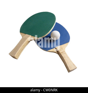 Tabella racchette da tennis e sfera Foto Stock