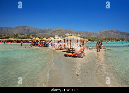 Elafonisi beach, a sud-ovest di Canea, Creta, Grecia. Foto Stock