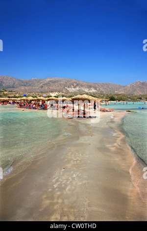 Elafonisi beach, a sud-ovest di Canea, Creta, Grecia. Foto Stock