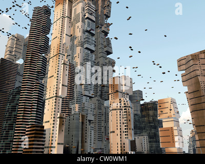 città futuristica Foto Stock