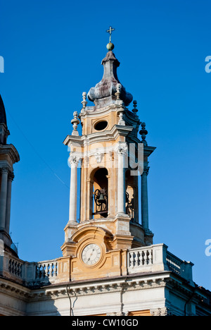 Basilica di Superga torre campanaria dettaglio, Torino, Italia Foto Stock