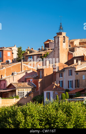 Vista ravvicinata del Rossiglione nel Luberon, Provenza, Francia Foto Stock