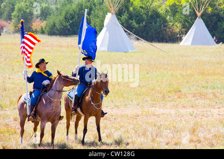 Medicina 1867 Lodge trattato rievocazione storica, Trattato Pageant, Memorial il Parco della Pace, Medicina Lodge, KS, STATI UNITI D'AMERICA Foto Stock