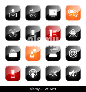 Comunicazione - icone professionali per il vostro sito Web, applicazione o presentazione,eps10. Isolatad su sfondo bianco Foto Stock