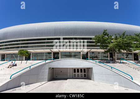 Atlantico Pavilion (Pavilhão Atlântico) AKA Altice o MEO Arena nel Parco delle Nazioni (Parque das Nações), da Regino Cruz per l Expo98. Lisbona, Portogallo. Foto Stock