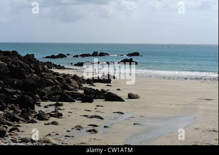 Spiaggia di Petit Bôt Bay, Isola di Guernsey, Isole del Canale Foto Stock